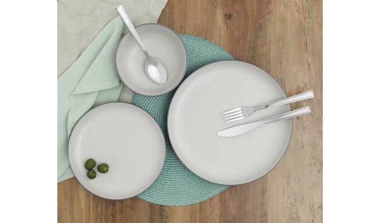 Argos Home 12 Piece Stoneware Dinner Set - Two Tone - McGrocer