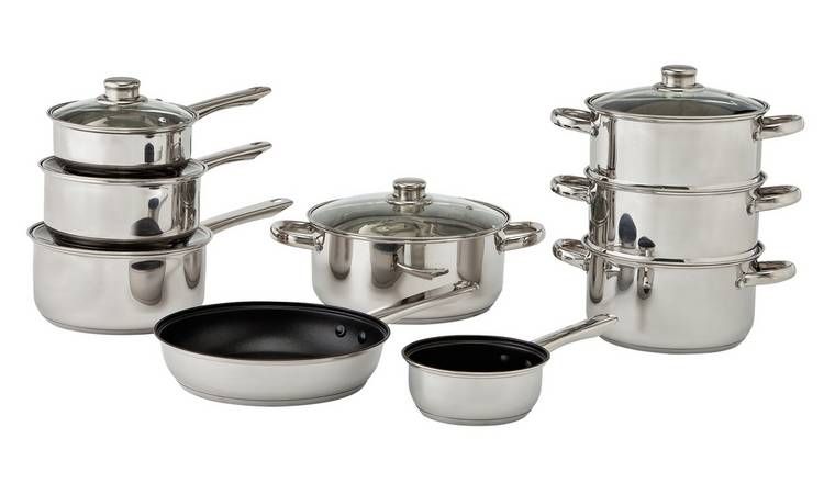 Argos Home 9 Piece Stainless Steel Induction Pan Set - McGrocer