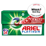 Ariel Platinum Pods Washing Liquid Capsules Extra Stain Removal 34 Washes - McGrocer