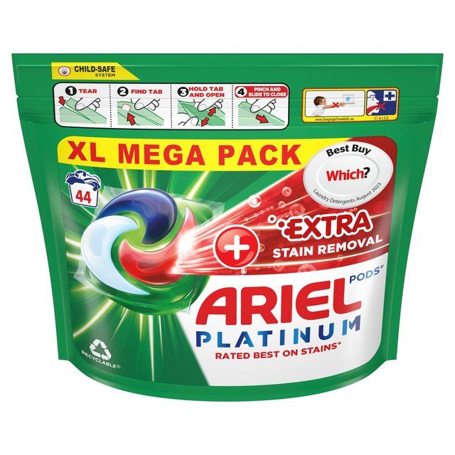 Ariel Platinum Stain Removal All-in-1 Pods Washing Capsules 44 Washes 44 per pack - McGrocer