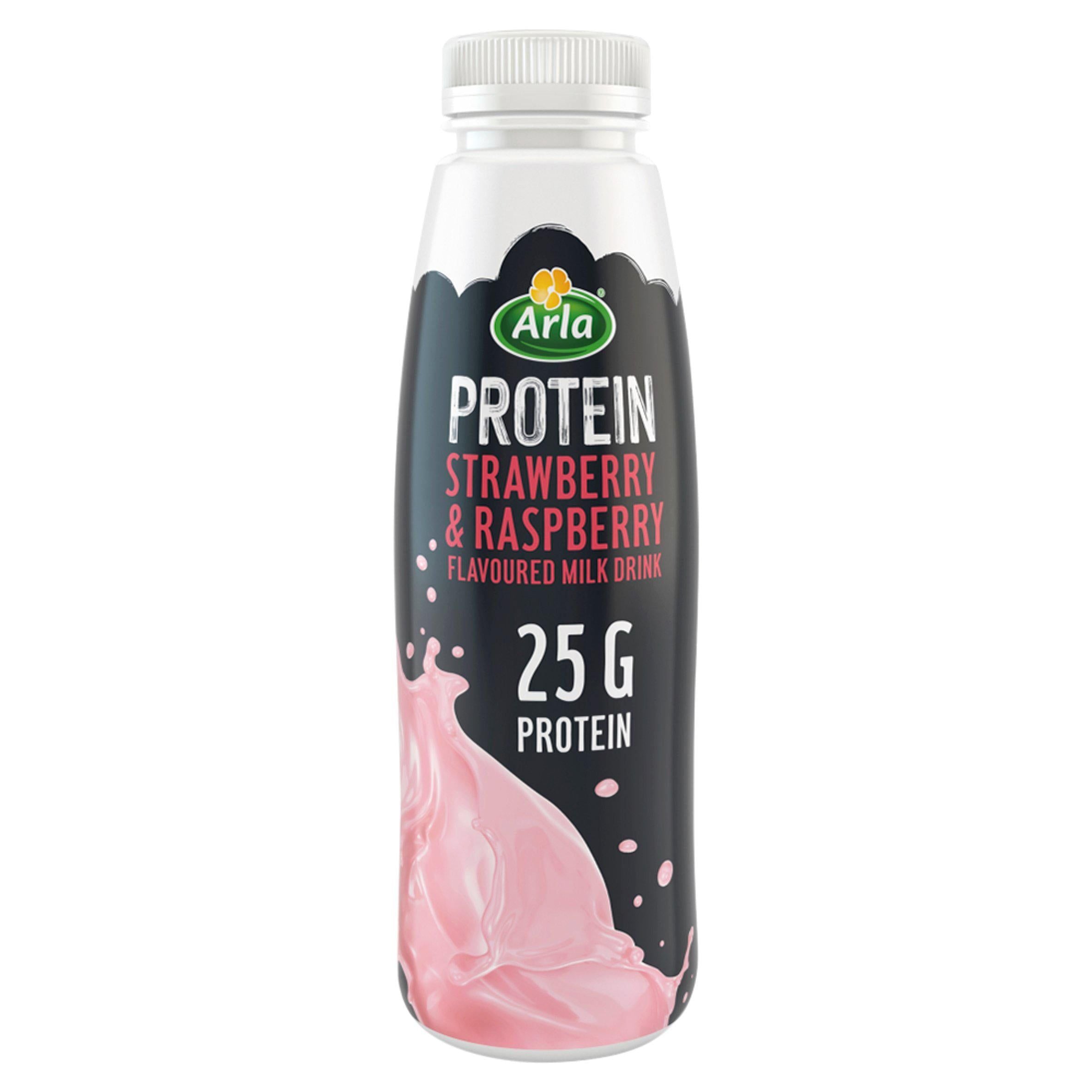 Arla High Protein Strawberry & Raspberry Flavoured Milk Drink 482ml - McGrocer