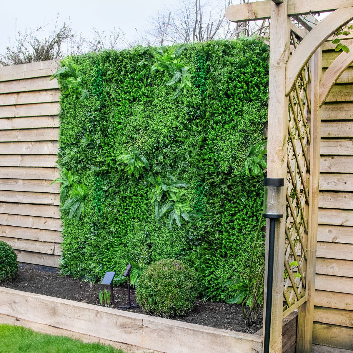 Artificial Mixed Foliage 1m x 1m Wall Panel, Pack of 5 - McGrocer