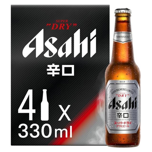 Asahi Super Dry Beer Lager Bottles 4 x 330ml - McGrocer