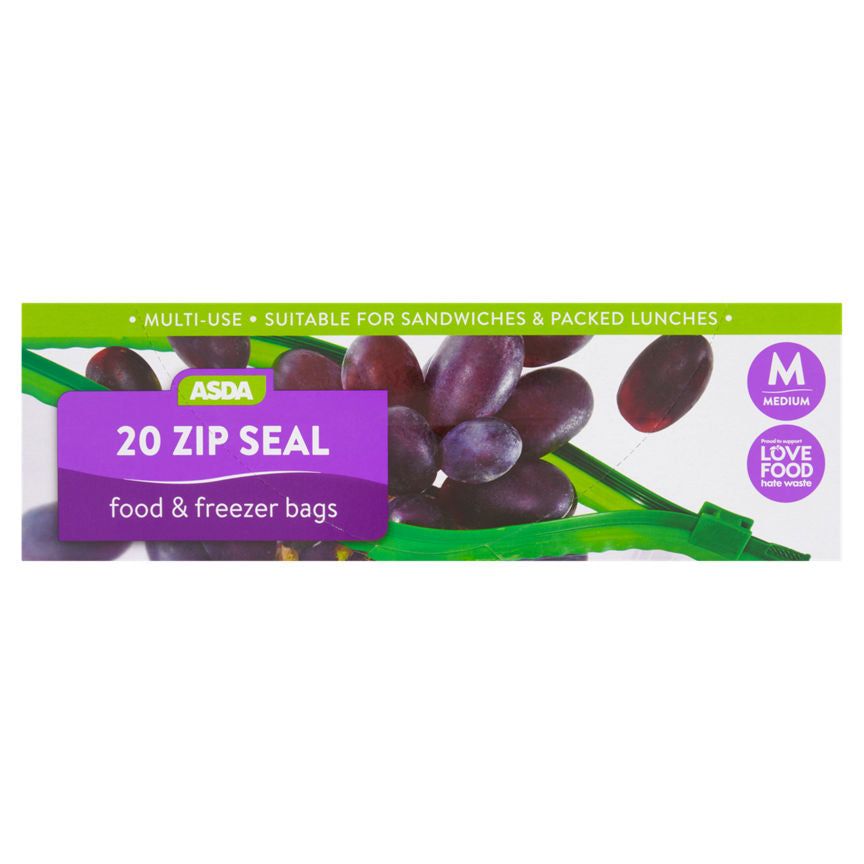 ASDA 20 Zip Seal Food & Freezer Bags - McGrocer