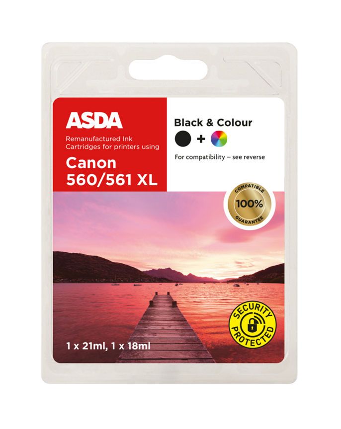 ASDA Canon PG-560 & CL-561XL Black & Colour Ink Cartridge - McGrocer