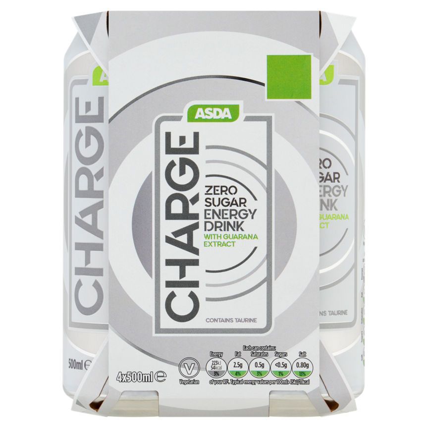 ASDA Charge Zero Sugar Energy Drink 4 x 500ml - McGrocer
