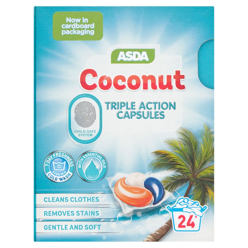 ASDA Coconut Triple Action Capsules 24x 13g (312g) - McGrocer