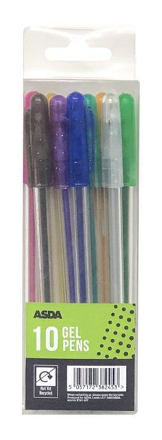 ASDA Glitter Gel Pens - 10 Pack - McGrocer