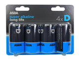 ASDA Long Life Super Alkaline D Batteries - McGrocer