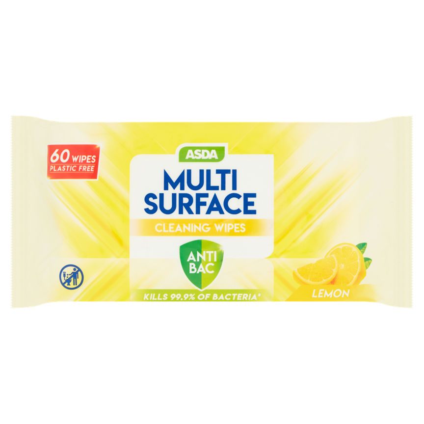 ASDA Multi Surface Cleaning Wipes Anti Bac Lemon - McGrocer