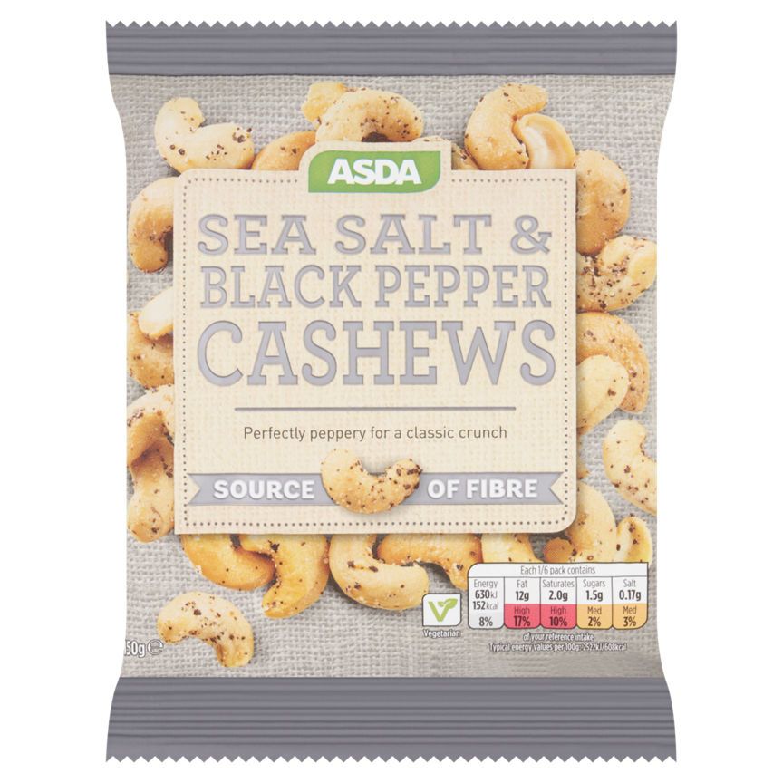 ASDA Sea Salt & Black Pepper Cashews 150g - McGrocer