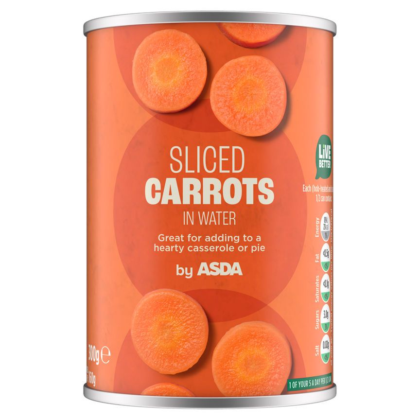 ASDA Sliced Carrots in Water 160g - McGrocer