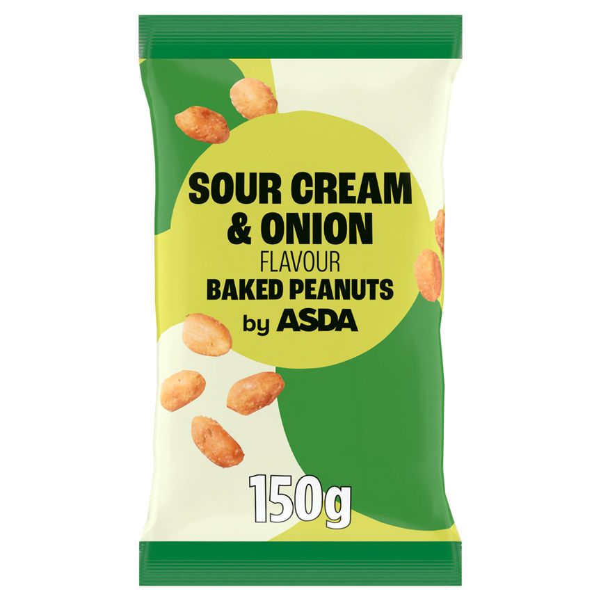 ASDA Sour Cream & Onion Flavour Baked Peanuts 150g - McGrocer