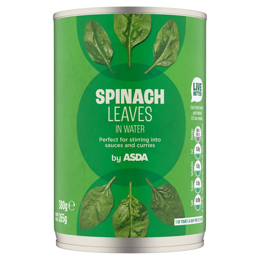 ASDA Spinach Leaves in Water 380g - McGrocer