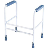 Ashford Height Adjustable Toilet Frame in White and Grey - McGrocer