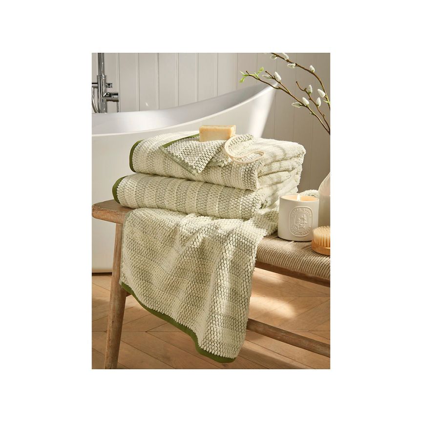 At Home with Stacey Solomon Green Textured Two-Tone Bath Sheet - McGrocer