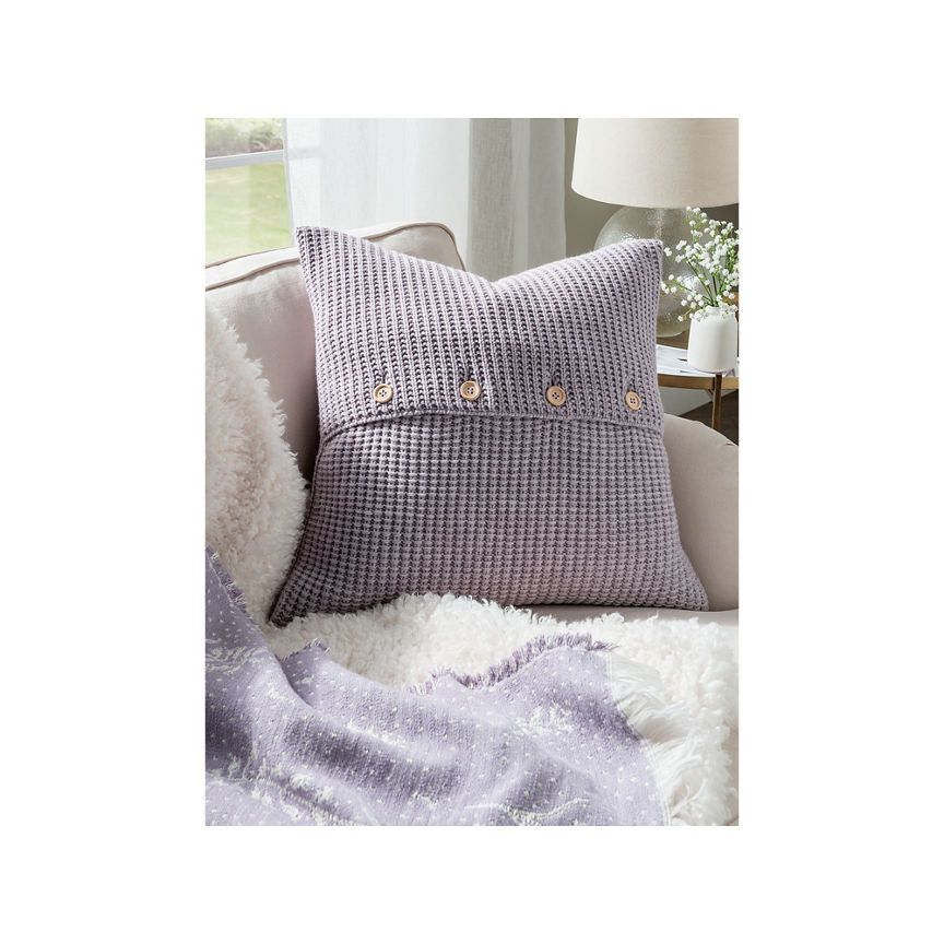 At Home with Stacey Solomon Lilac Plain Textured Cushion - McGrocer