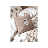 At Home with Stacey Solomon Natural Brown Bear Square 3D Cushion - McGrocer