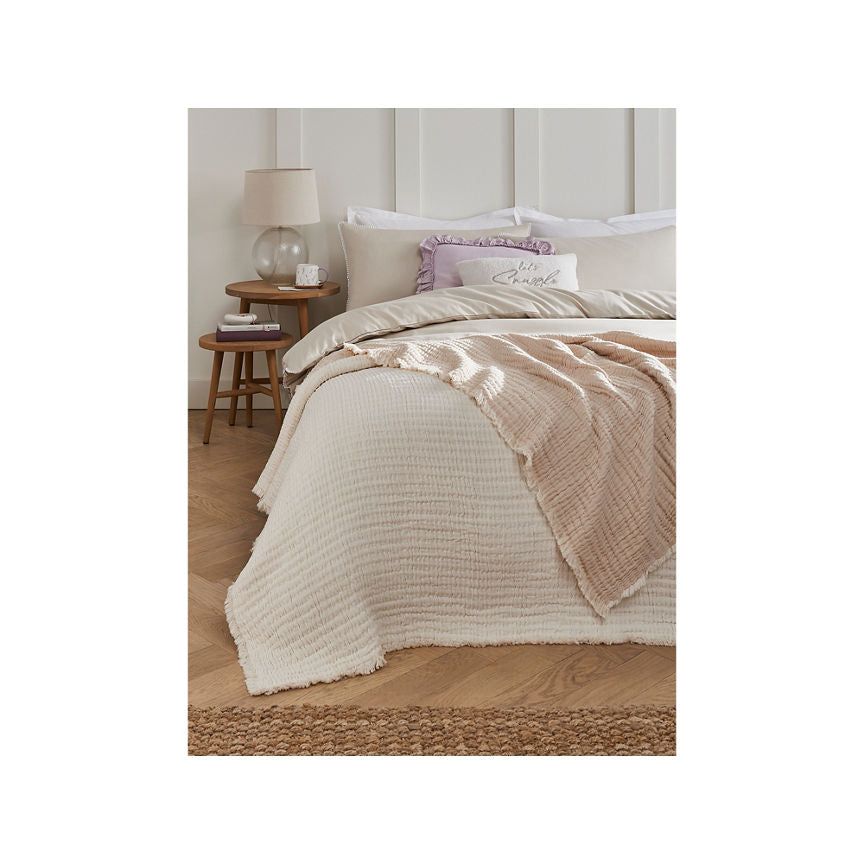 At Home with Stacey Solomon Stacey Solomon White Plain Throw - McGrocer