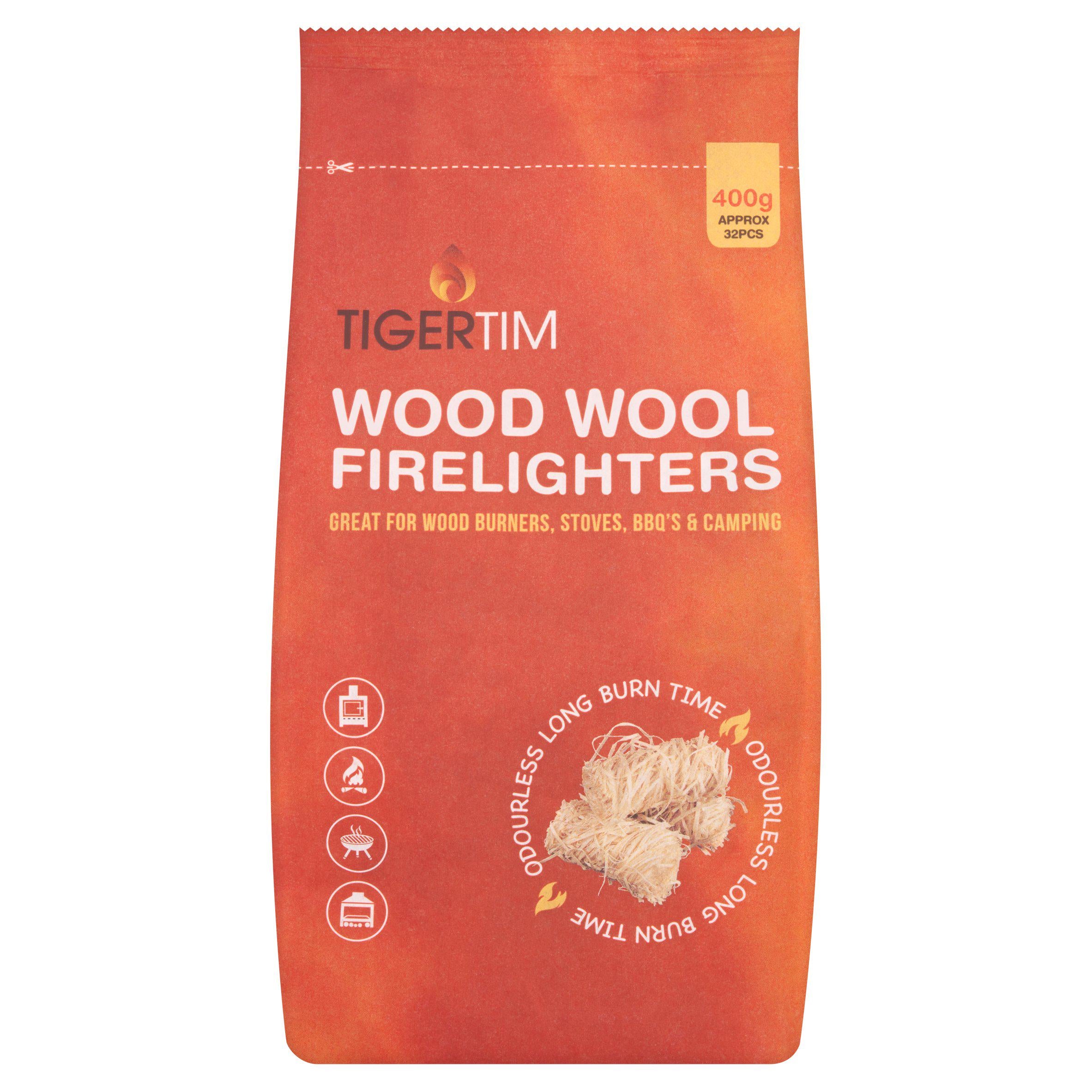 Tiger Tim Wood Wool Firelighters 400g GOODS Sainsburys