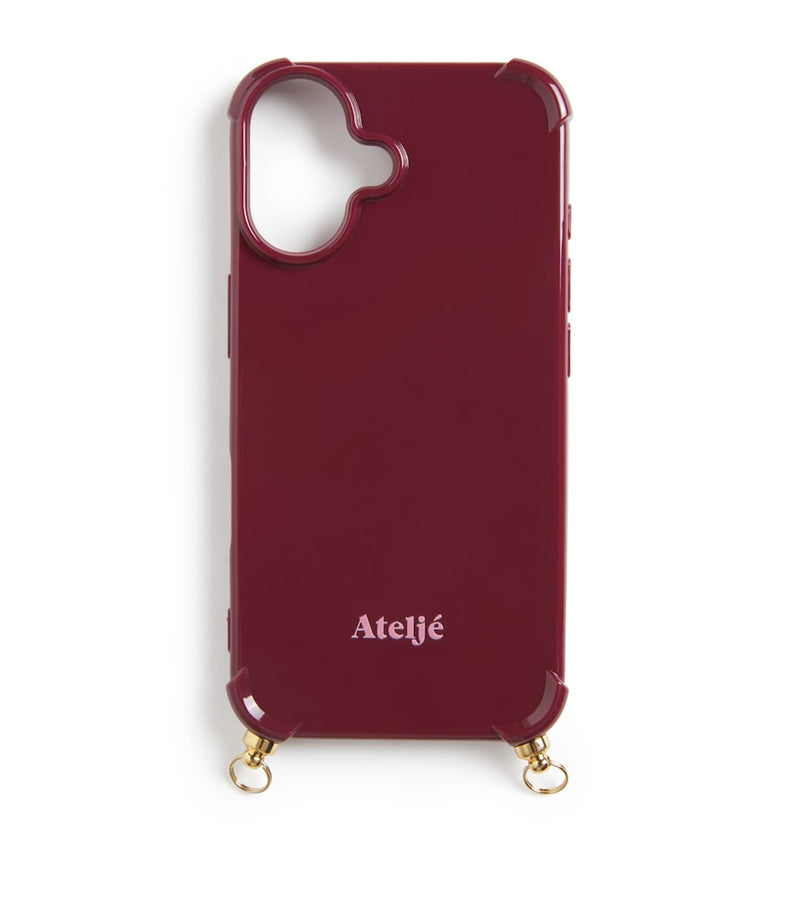 Ateljé bold burgundy iPhone 16 phone case - British product