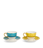 Wedgwood Set of 2 Bone China Bacchus Teacups and Saucers