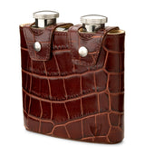 Aspinal of London Double Leather Hip Flask