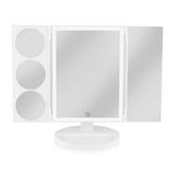 Rio Full Size LED Tri-Fold Makeup Mirror 10X Magnification