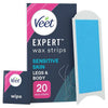 Veet Expert Wax Strips Sensitive Skin Body Legs 20 Strips (British brand)