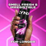 Lynx Excite body spray crisp coconut black pepper 250ml, imported from the UK