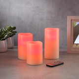 Wellbeing Remote Control Multicolour Candles (Set of 3) GOODS Superdrug
