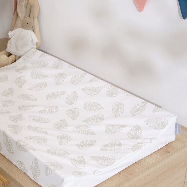 The Tiny Bed Co. Anti-Roll Changing Mat - Palm Bay (Stone) GOODS Superdrug