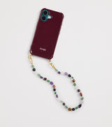 Short Beaded Crystal Clear Phone Cord 42.5cm
