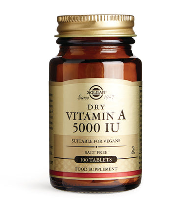 Solgar Dry Vitamin A 5000 IU Supplement 100 Tablets