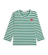 Comme Des Garçons Cotton Stripe Heart Logo T-Shirt for Children (2-6 Years)