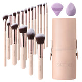 Livingandhome 18 Piece Professional Makeup Brush Set Nude Pink