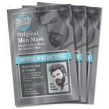 Fuss Free Naturals Mens Anti-Ageing Bamboo Face Mask Bearded Pack of 3