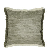 De Le Cuona Linen-Wool-Blend Fringe Tatami Pillow 50cm x 50cm