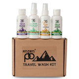 Pits & Bits Travel Wash Kit Rinse-free Essentials 4 x 100ml