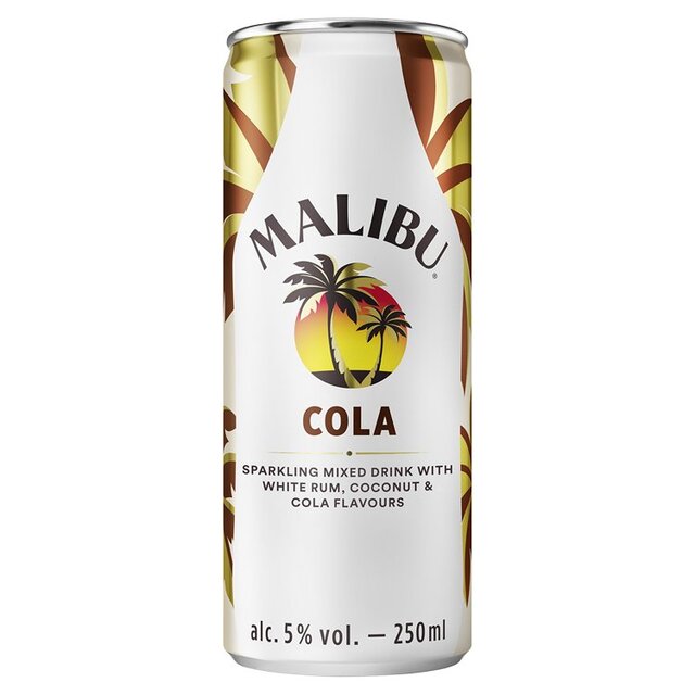 Malibu Coconut Rum & Cola Sparkling Pre-Mixed Can 25cl - McGrocer