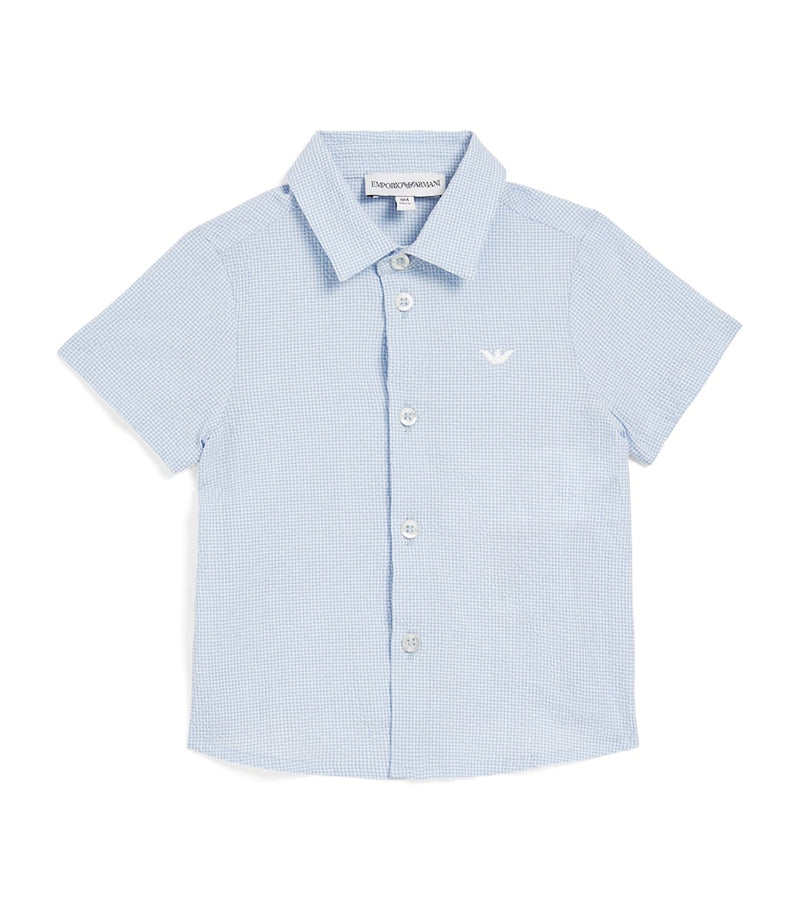 Emporio Armani kids cotton-blend seersucker shirt 6-36 months - British product
