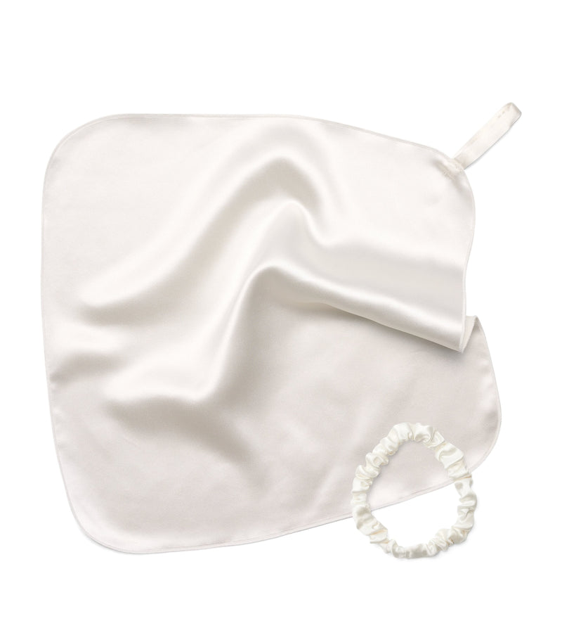 HYOUMANKIND silk face cloth and hair tie bundle, UK version