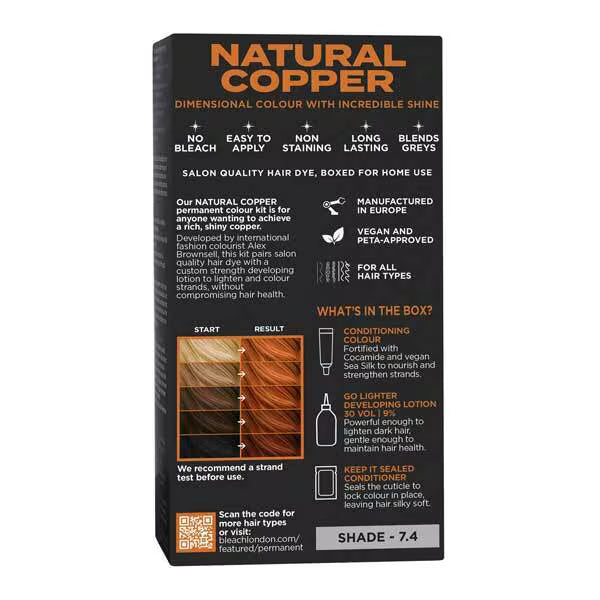 Bleach London permanent hair dye Natural Copper 60ml - British product