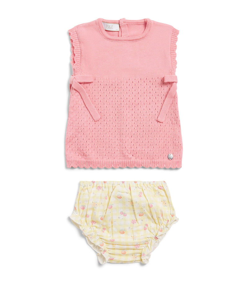 Paz Rodriguez Cotton Knitted Top and Bloomers Set (0-12 Months)