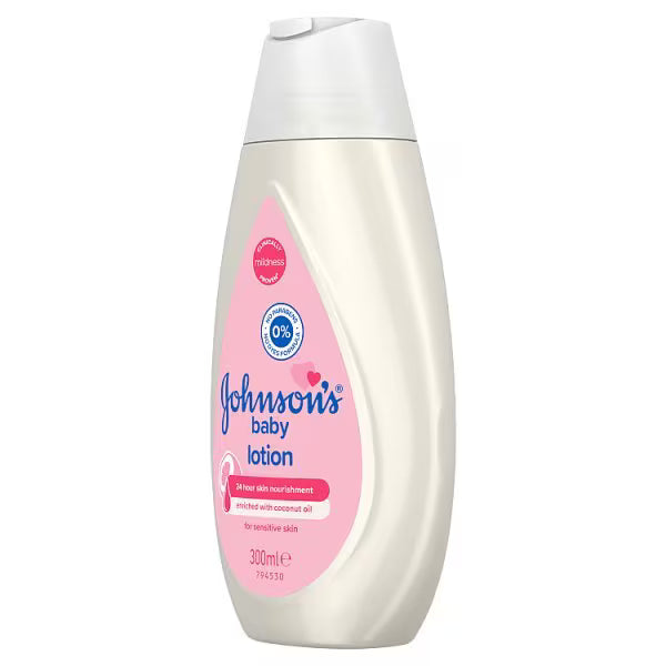 Johnson's Baby Lotion Coconut Oil 300ml bottle, UK version.
