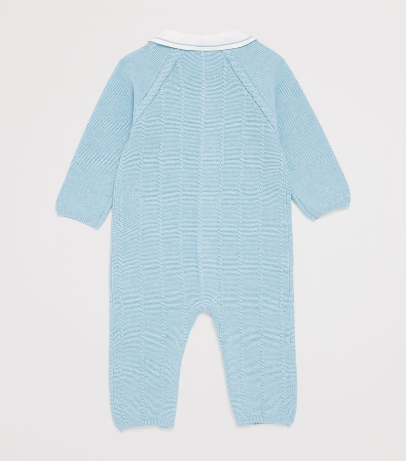 Tartine et Chocolat knitted playsuit with embroidered collar for babies 1-24 months (British brand)
