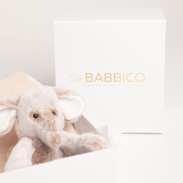 Babbico Beige Elephant Toy And Rattle Blanket Baby Gift Set - McGrocer
