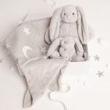 Babbico Grey Bunny, Blanket & Comforter Baby Gift Set - McGrocer