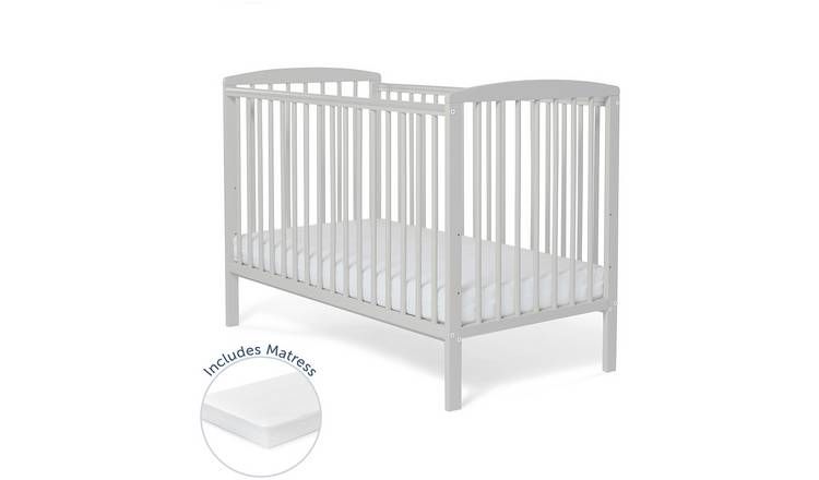 Baby Elegance Starlight Baby Cot with Mattress - Grey - McGrocer