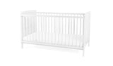 Baby Elegance Travis Baby Cot Bed with Mattress - White - McGrocer